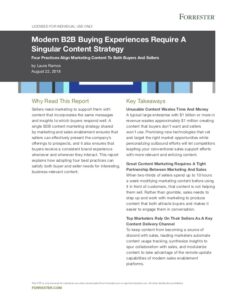 Image of Modern B2B Buying Experiences Require A Singular Content Strategy.